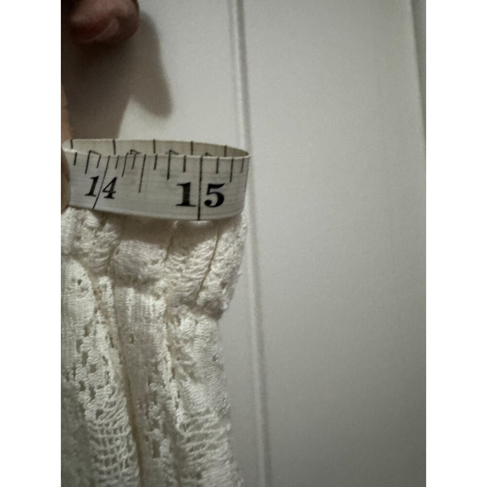 Keren Hart White Eyelet Tiered Maxi Skirt XL 100% Cotton Made In India Vintage B - Picture 5 of 5